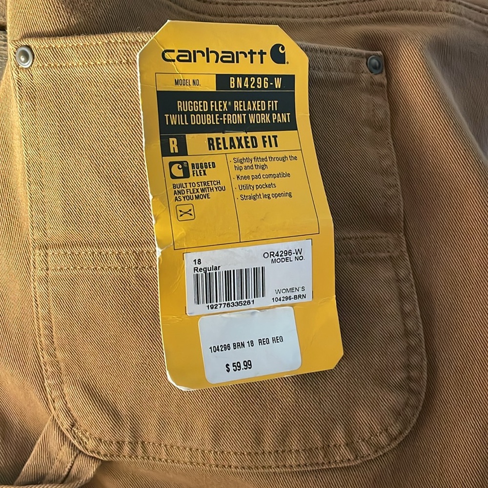 Carhartt Women's Straight Leg Pants - Brown - Picture 8 of 8